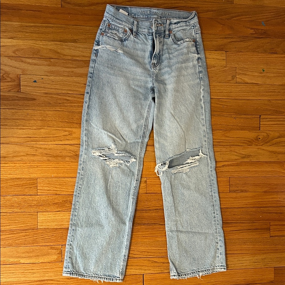 American Eagle Outfitters Light Blue Straight Leg Jeans